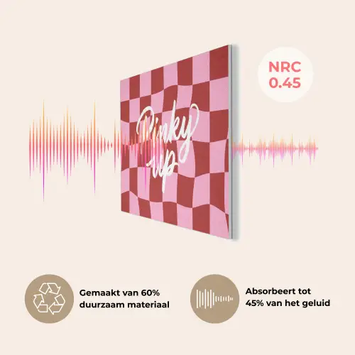 Pinky up - Geblokt - Bordeauxrood PET vilt klein -USP_NL