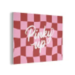 Pinky up - Geblokt - Bordeauxrood PET vilt klein -3d