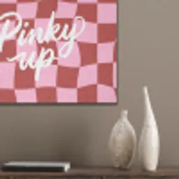 Pinky up - Geblokt - Bordeauxrood PET vilt klein -sfeer6_closeup