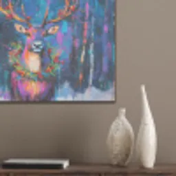 Rendier - Krans - Sprookjesachtig - Blauw PET vilt klein -sfeer6_closeup