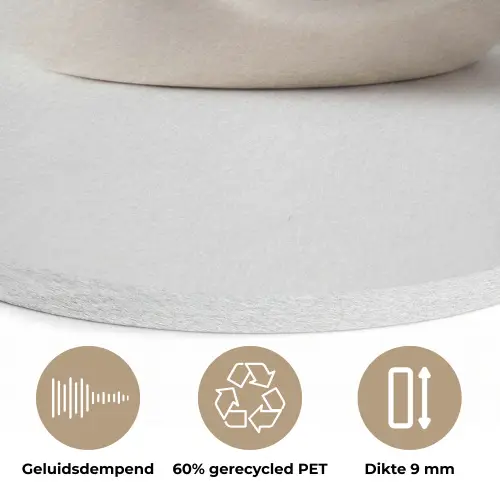 Badeend - Minimalistisch - Wit Akoestische PET Vilt - Rond klein -closeup_NL