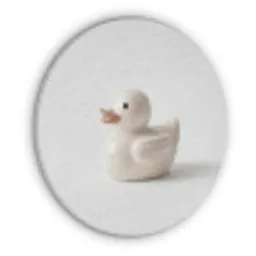 Badeend - Minimalistisch - Wit Akoestische PET Vilt - Rond klein -3d