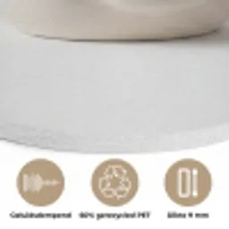 Badeend - Minimalistisch - Wit Akoestische PET Vilt - Rond klein -closeup_NL