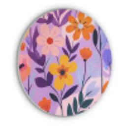 Bloemen - Kleurrijk - Bladeren Akoestische PET Vilt - Rond klein -3d