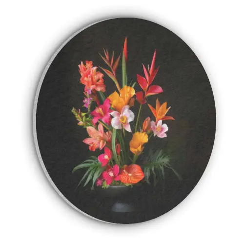 Boeket - Bloemen - Exotisch Akoestische PET Vilt - Rond klein -3d
