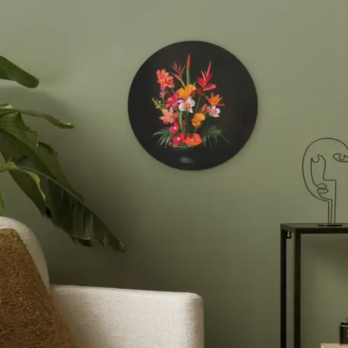 Boeket - Bloemen - Exotisch Akoestische PET Vilt - Rond klein -sfeer2