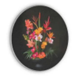 Boeket - Bloemen - Exotisch Akoestische PET Vilt - Rond klein -3d