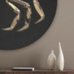 Goud - Krab - Dieren - Zwart Akoestische PET Vilt - Rond klein -sfeer5_closeup
