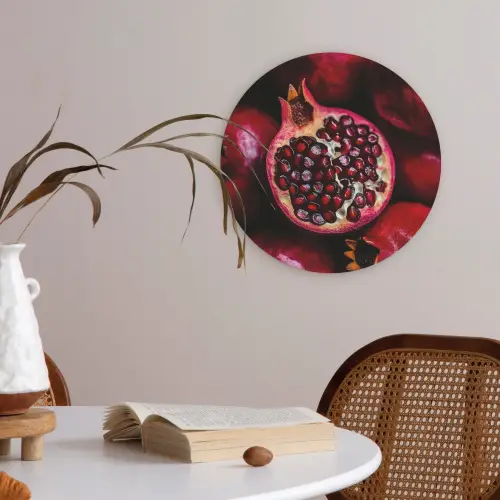 Granaatappel - Rood - Fruit Akoestische PET Vilt - Rond klein -sfeer3