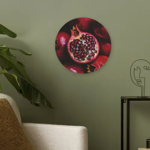 Granaatappel - Rood - Fruit Akoestische PET Vilt - Rond klein -sfeer2