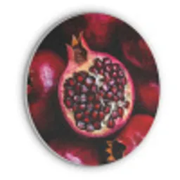 Granaatappel - Rood - Fruit Akoestische PET Vilt - Rond klein -3d