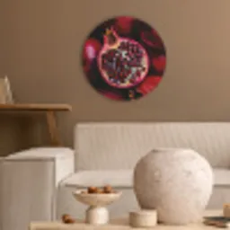 Granaatappel - Rood - Fruit Akoestische PET Vilt - Rond klein -sfeer1