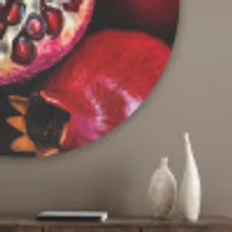 Granaatappel - Rood - Fruit Akoestische PET Vilt - Rond klein -sfeer5_closeup