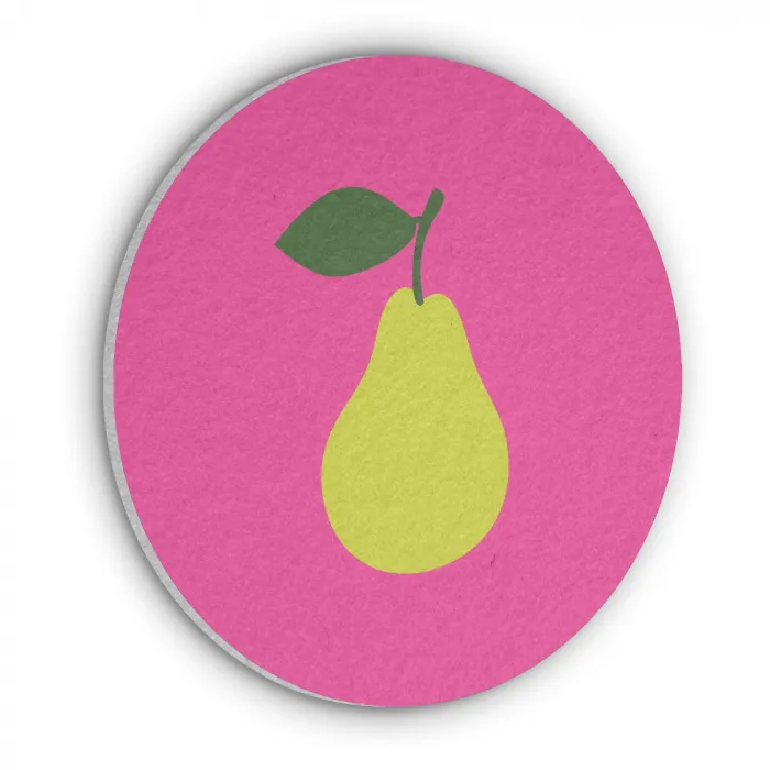 Illustratie - Fruit - Peer - Groen Akoestische PET Vilt - Rond klein -3d