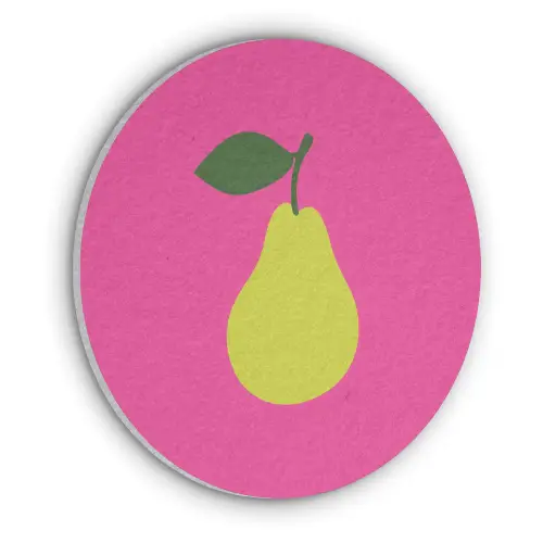Illustratie - Fruit - Peer - Groen Akoestische PET Vilt - Rond klein -3d