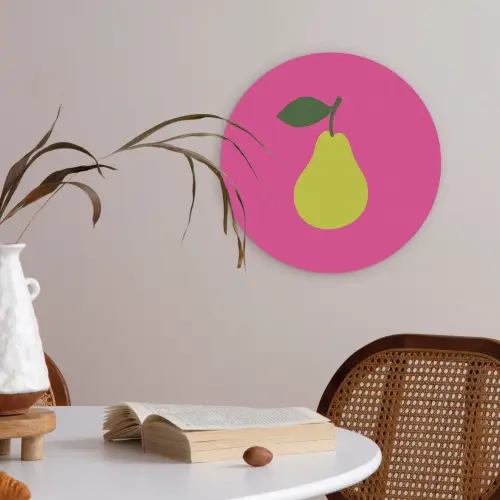 Illustratie - Fruit - Peer - Groen Akoestische PET Vilt - Rond klein -sfeer3