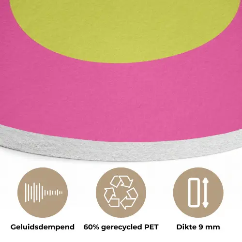 Illustratie - Fruit - Peer - Groen Akoestische PET Vilt - Rond klein -closeup_NL