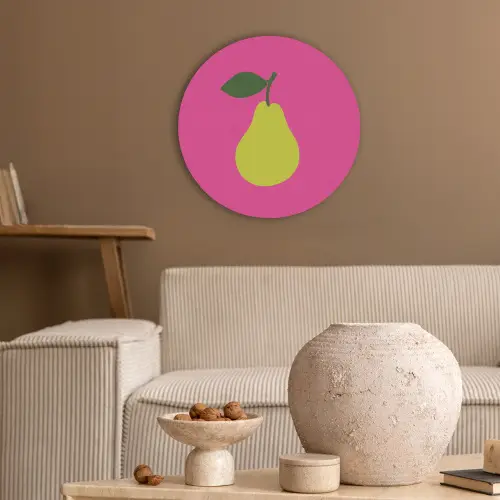 Illustratie - Fruit - Peer - Groen Akoestische PET Vilt - Rond klein -sfeer1