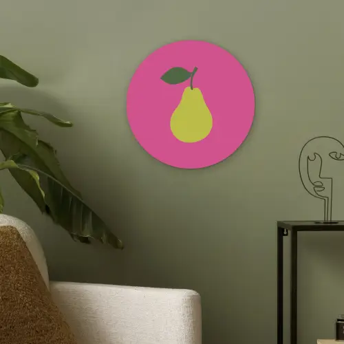 Illustratie - Fruit - Peer - Groen Akoestische PET Vilt - Rond klein -sfeer2