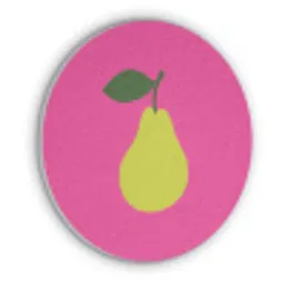 Illustratie - Fruit - Peer - Groen Akoestische PET Vilt - Rond klein -3d