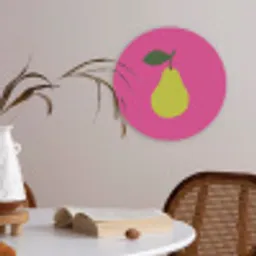 Illustratie - Fruit - Peer - Groen Akoestische PET Vilt - Rond klein -sfeer3