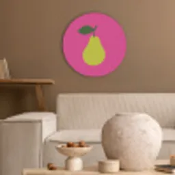 Illustratie - Fruit - Peer - Groen Akoestische PET Vilt - Rond klein -sfeer1