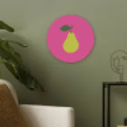 Illustratie - Fruit - Peer - Groen Akoestische PET Vilt - Rond klein -sfeer2
