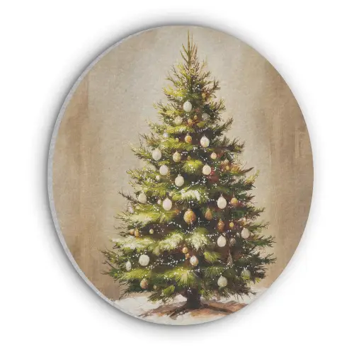 Kerst - Sfeer - Groen Akoestische PET Vilt - Rond klein -3d