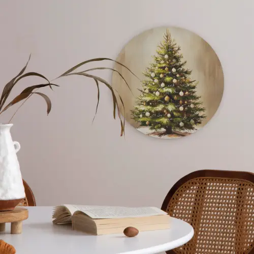 Kerst - Sfeer - Groen Akoestische PET Vilt - Rond klein -sfeer3