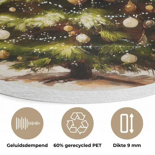 Kerst - Sfeer - Groen Akoestische PET Vilt - Rond klein -closeup_NL