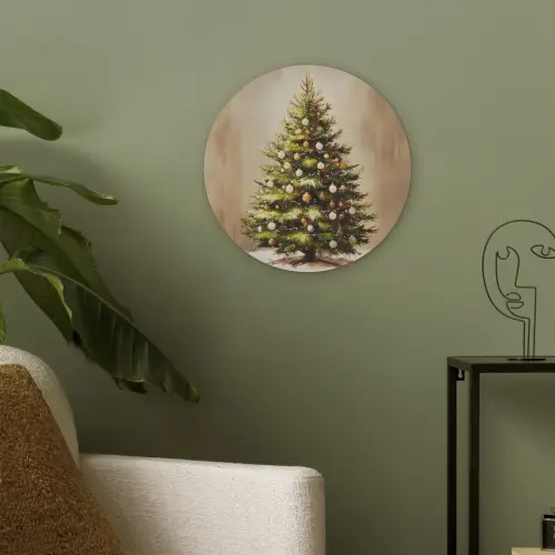 Kerst - Sfeer - Groen Akoestische PET Vilt - Rond klein -sfeer2