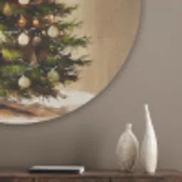 Kerst - Sfeer - Groen Akoestische PET Vilt - Rond klein -sfeer5_closeup