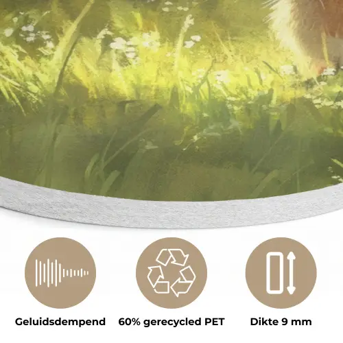 Konijn - Zonlicht - Bos Akoestische PET Vilt - Rond klein -closeup_NL