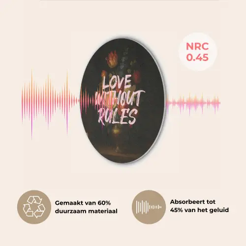 Liefde - Modern - Bloemen Akoestische PET Vilt - Rond klein -USP_NL