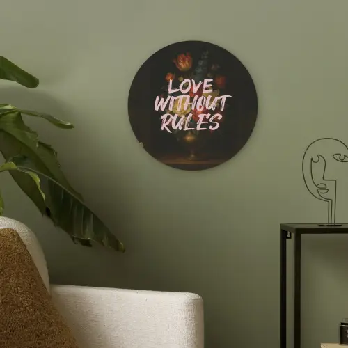 Liefde - Modern - Bloemen Akoestische PET Vilt - Rond klein -sfeer2