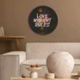 Liefde - Modern - Bloemen Akoestische PET Vilt - Rond klein -sfeer1