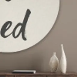 Minimalistisch - Beige - Love Akoestische PET Vilt - Rond klein -sfeer5_closeup