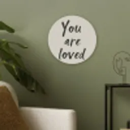 Minimalistisch - Beige - Love Akoestische PET Vilt - Rond klein -sfeer2