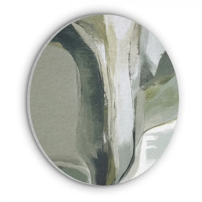 Natuur - Abstract - Groen - Penseelstreken Akoestische PET Vilt - Rond klein -3d