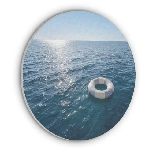 Oceaan - Zwemband - Horizon Akoestische PET Vilt - Rond klein -3d