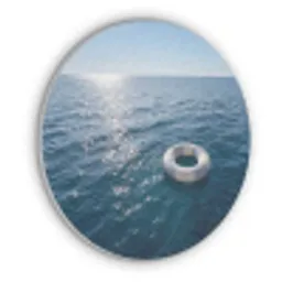 Oceaan - Zwemband - Horizon Akoestische PET Vilt - Rond klein -3d