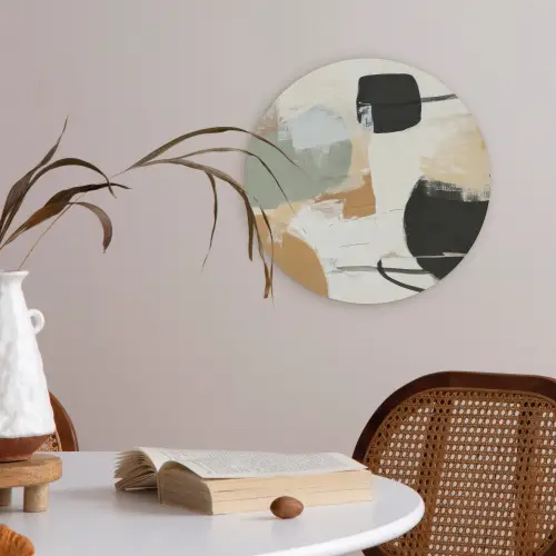 Paint - Abstract - Kleuren Akoestische PET Vilt - Rond klein -sfeer3