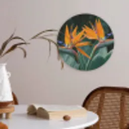 Paradijsvogel - Bloem - Exotisch Akoestische PET Vilt - Rond klein -sfeer3