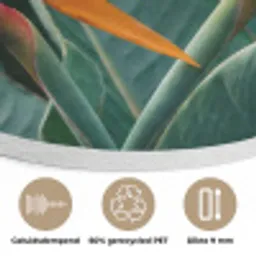 Paradijsvogel - Bloem - Exotisch Akoestische PET Vilt - Rond klein -closeup_NL