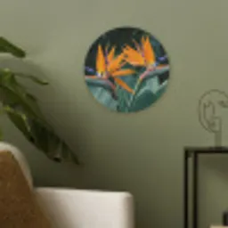 Paradijsvogel - Bloem - Exotisch Akoestische PET Vilt - Rond klein -sfeer2