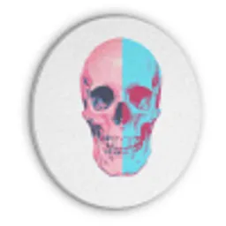 Schedel - Grafisch - Roze - Verdeeld Akoestische PET Vilt - Rond klein -3d