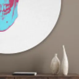 Schedel - Grafisch - Roze - Verdeeld Akoestische PET Vilt - Rond klein -sfeer5_closeup