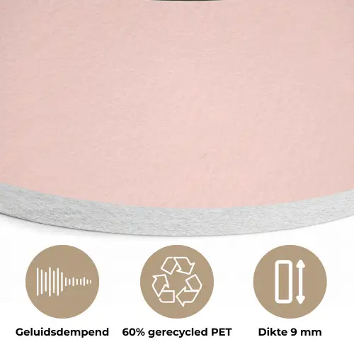 Varken - Roze - Minimalistisch Akoestische PET Vilt - Rond klein -closeup_NL