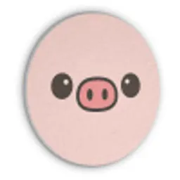 Varken - Roze - Minimalistisch Akoestische PET Vilt - Rond klein -3d