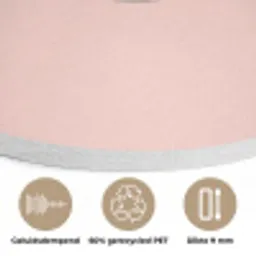 Varken - Roze - Minimalistisch Akoestische PET Vilt - Rond klein -closeup_NL